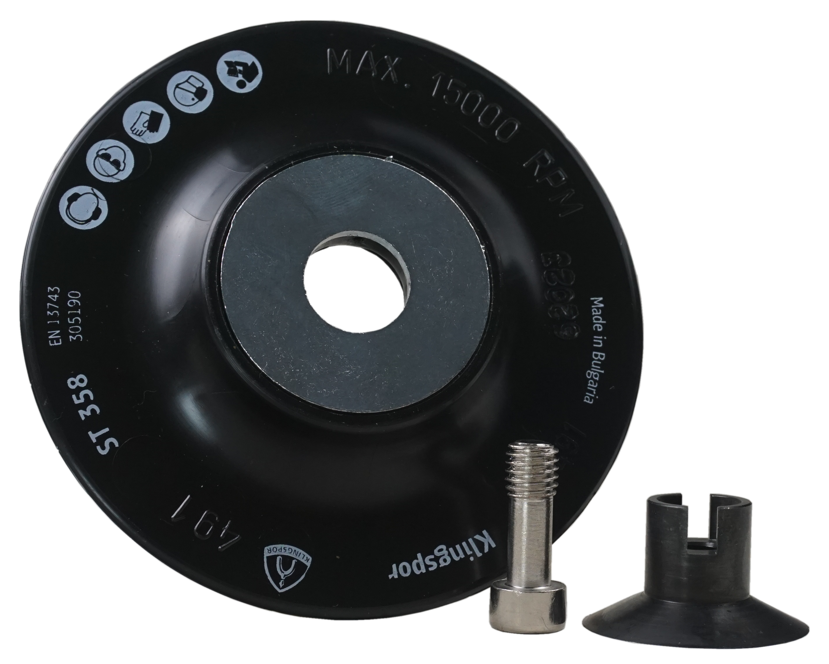 Rubber plate compl. for fiber disc