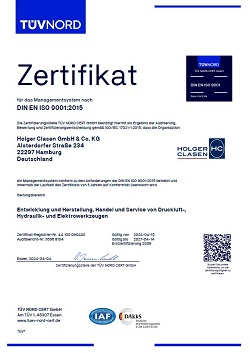 TÜV NORD - DIN EN ISO 9001 : 2015