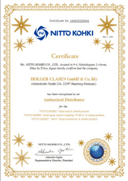 Distributor Certification - NITTO KOHKI CO.; LTD - 2022